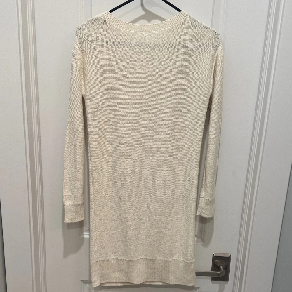 GAP Kids Ivory Cream Cable Knit Casual Long Sleeve Sweater Dress Youth XL